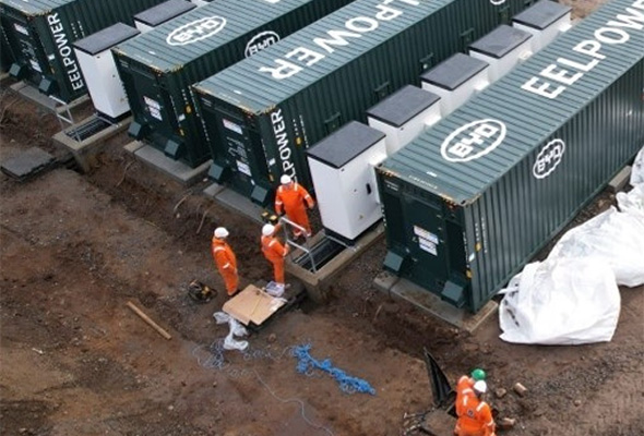 Ener-G Services construction workers maintaining the electric storage boxes
